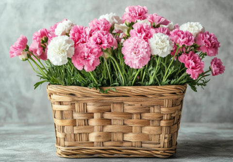 Beautiful Arrangement Of Pink And White Carnations